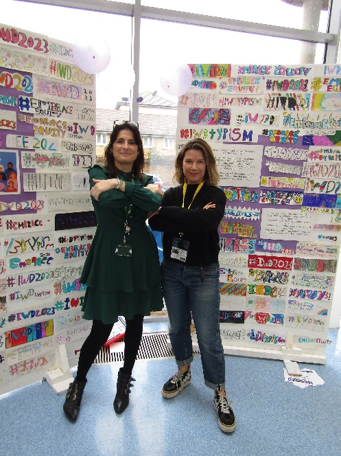 Headteacher and Artist The Headteacher with artist Ruth Barrett