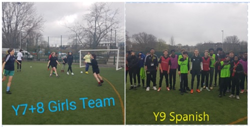 Footballers taking part in Languages Day Event Images of students taking part in the Languages Day celebrations