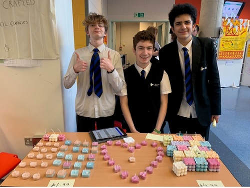 Y10 Business & Enterprise students selling self-made candles
