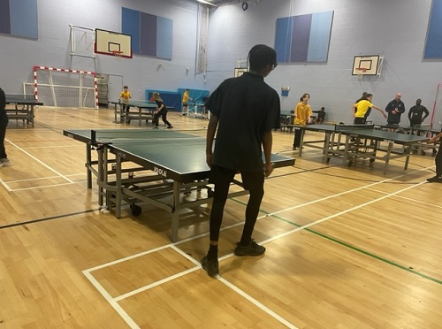 Student playing Table Tennis