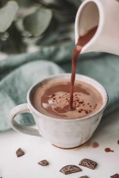 Photo of a cup of hot chocolate